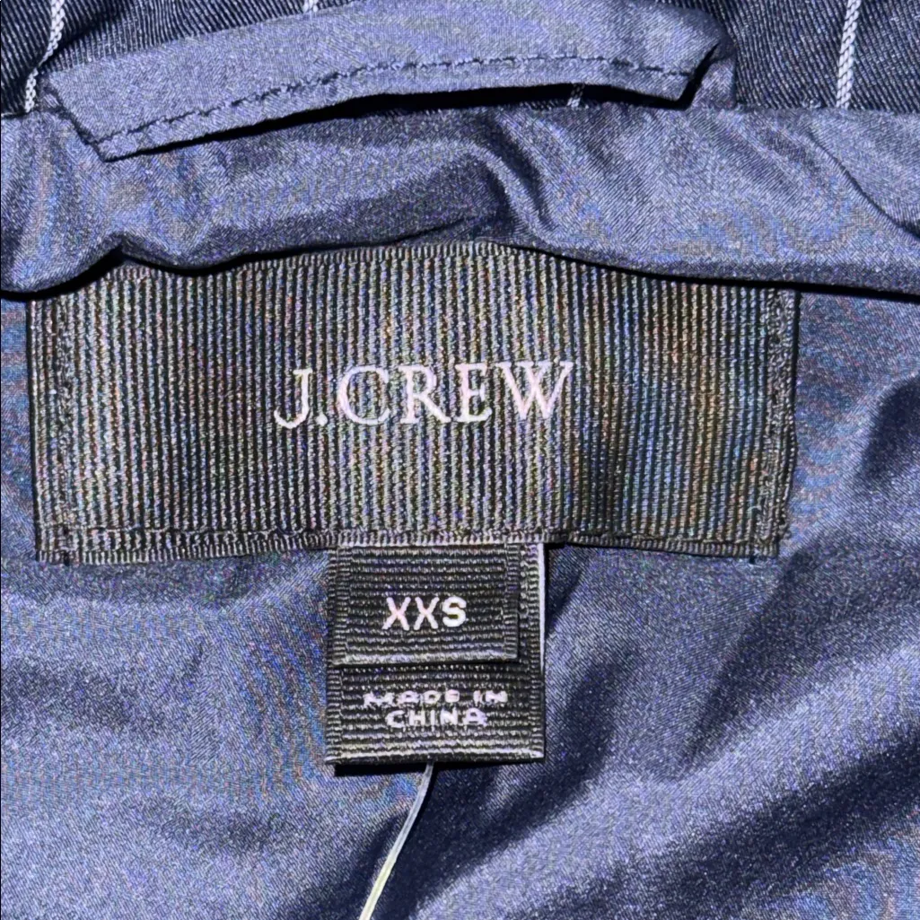 J. Crew women’s size XXS blue pinstripe quilted vest full zip preppy casual wear - Image 3