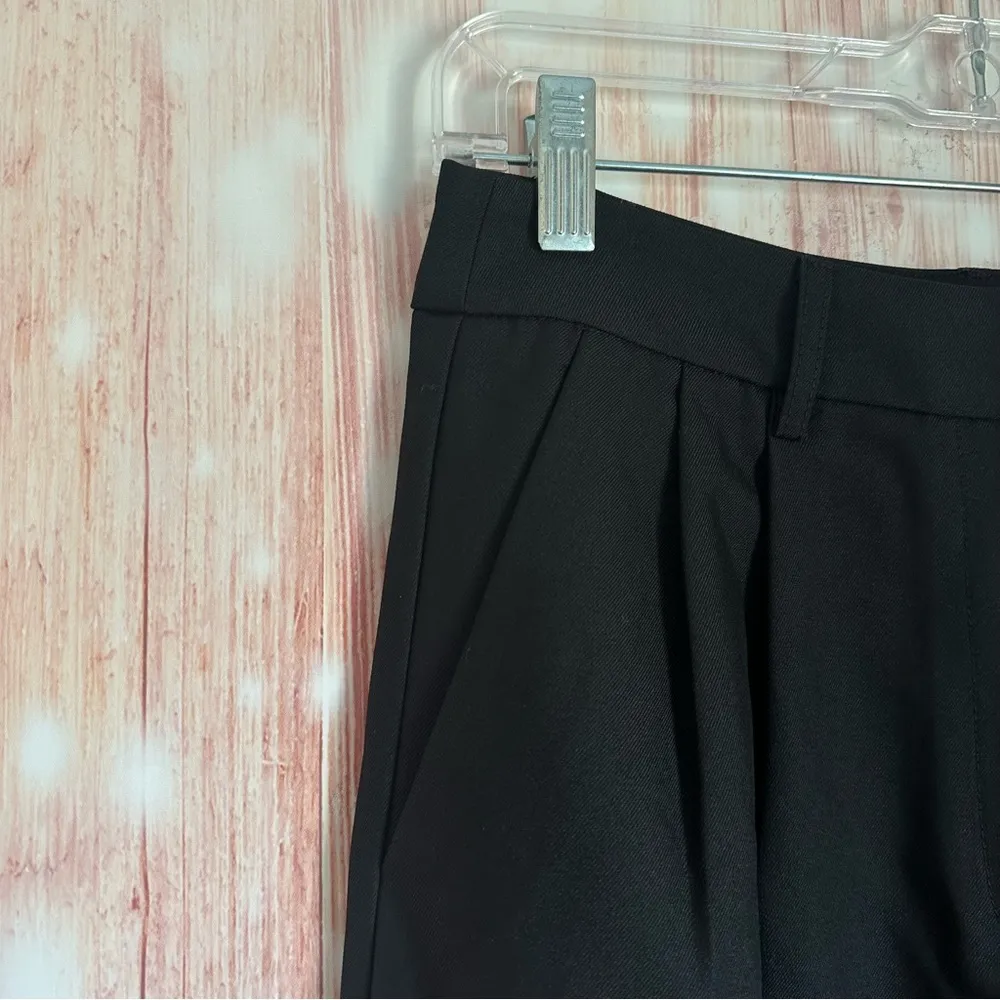 Commense Black Solid Wide Leg Pants Size M - Image 6