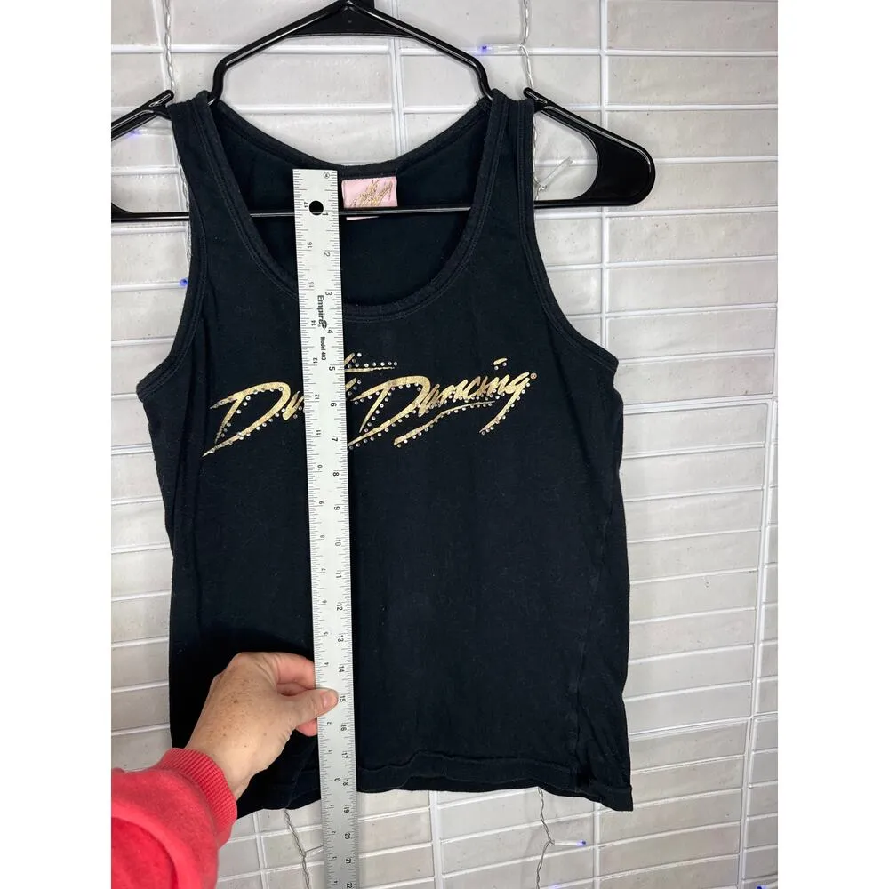Rare Vintage Dirty Dancing Tank Top Black UK 12 / EU 40 (US 8) Rhinestone Logo - Image 2
