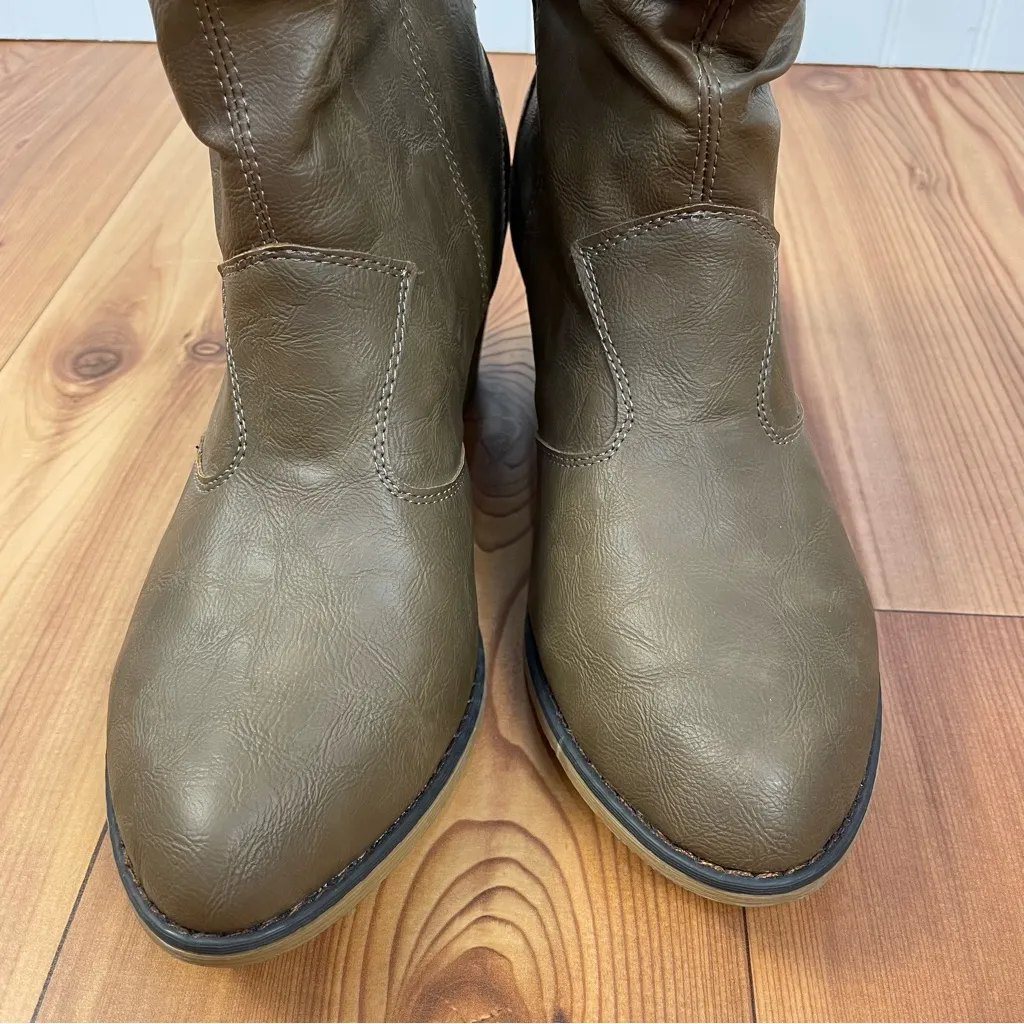 Charles Albert Pull On Brown Mocha Slouch Ankle Cowgirl Cowboy Boots New size 11 - Image 6