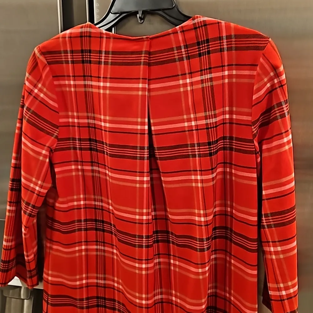 💕TRINA TURK💕 Versed Dress ~ Red Koshijima Check Plaid Print Small S NWT - Image 9
