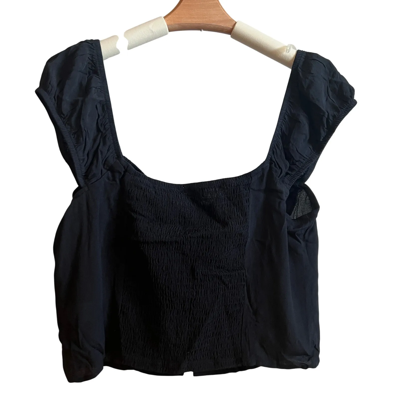 Wild Fable Women's Black Cap Sleeve Sweetheart Cropped Top - Size Large - NWT - Image 4