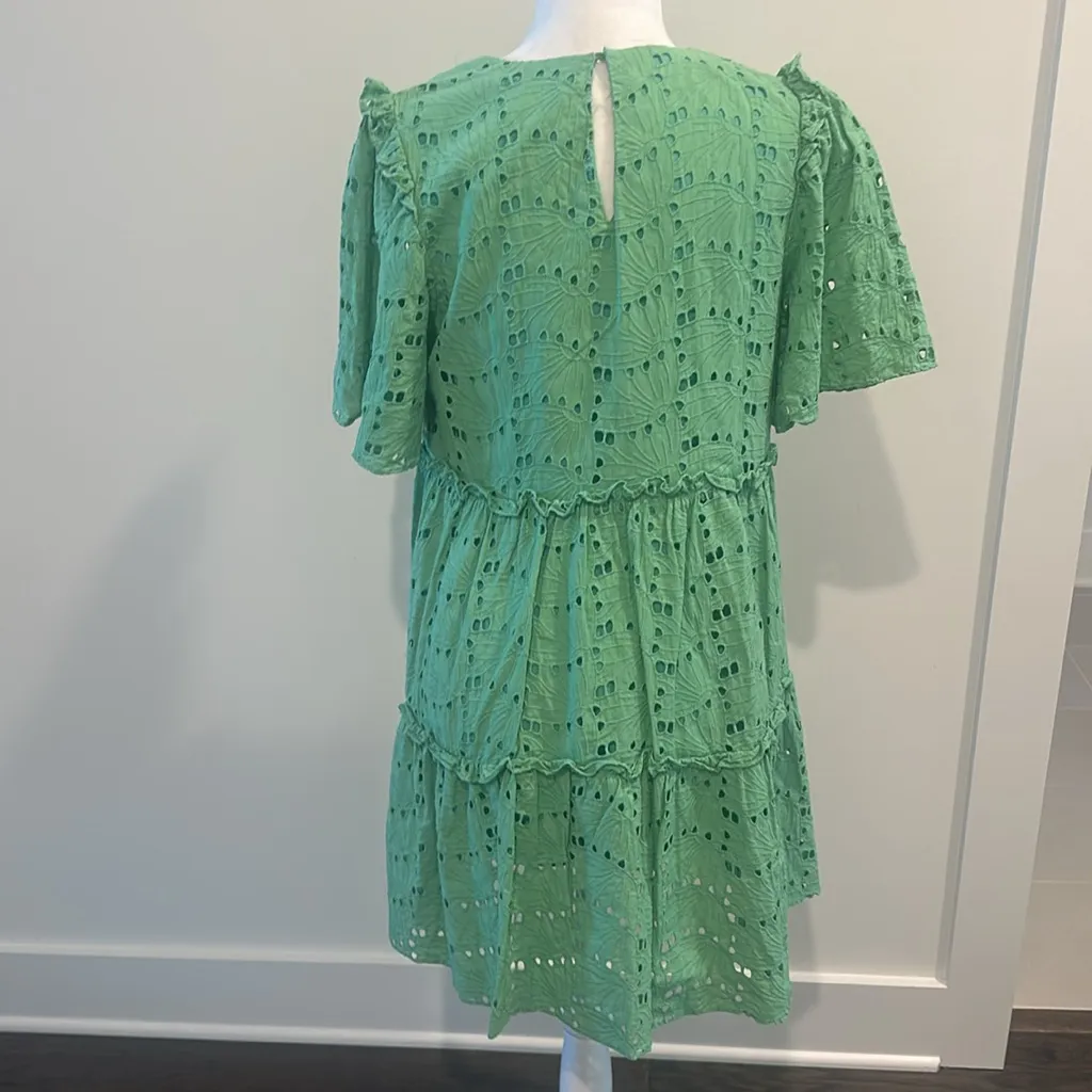 Tuckernuck Hyacinth House Green Eyelet Mollie Dress Sz M Size M - Image 7