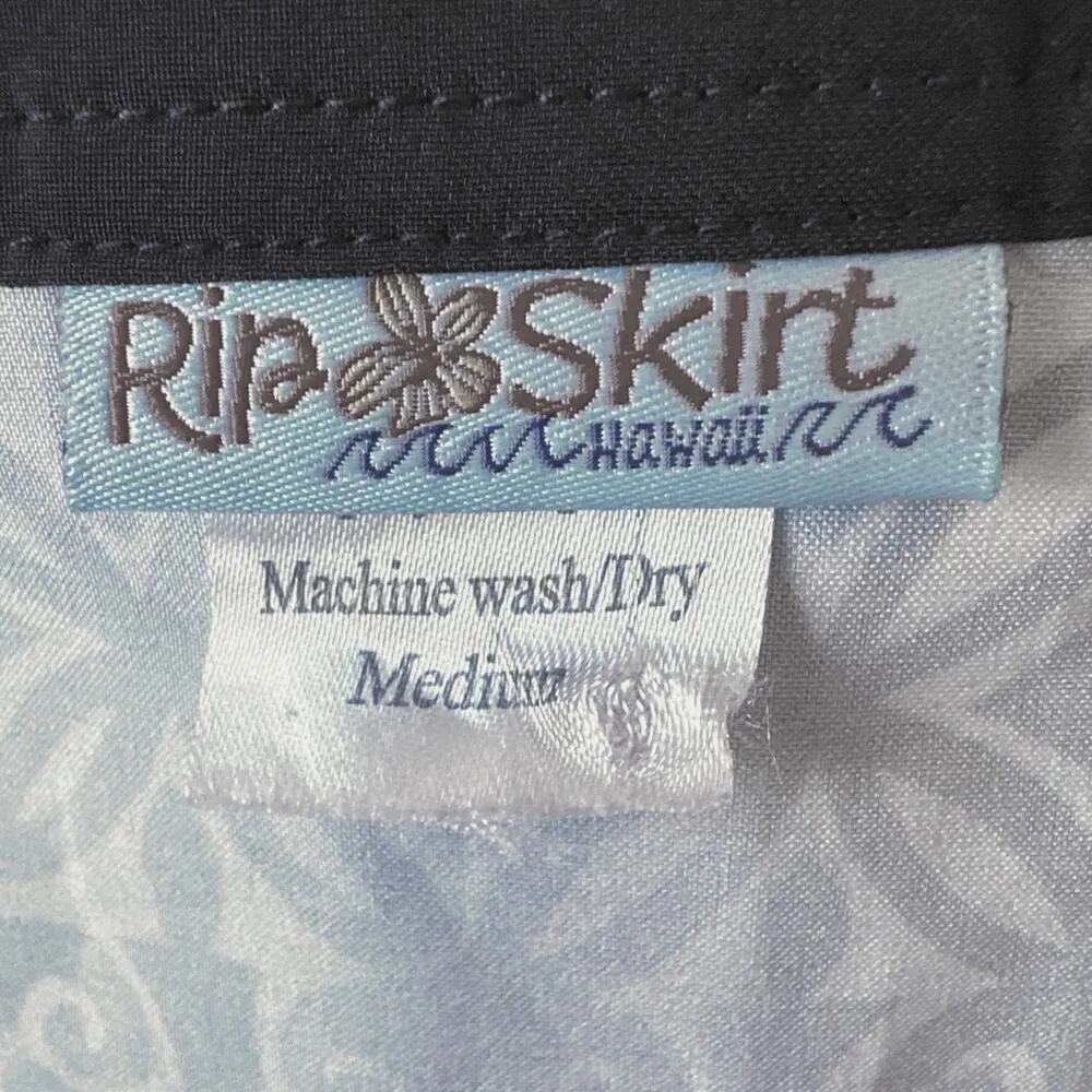 Hawaii Rip Skirt Size Medium Women Wrap Skirt Navy Black Adjustable Waist Blue - Image 6