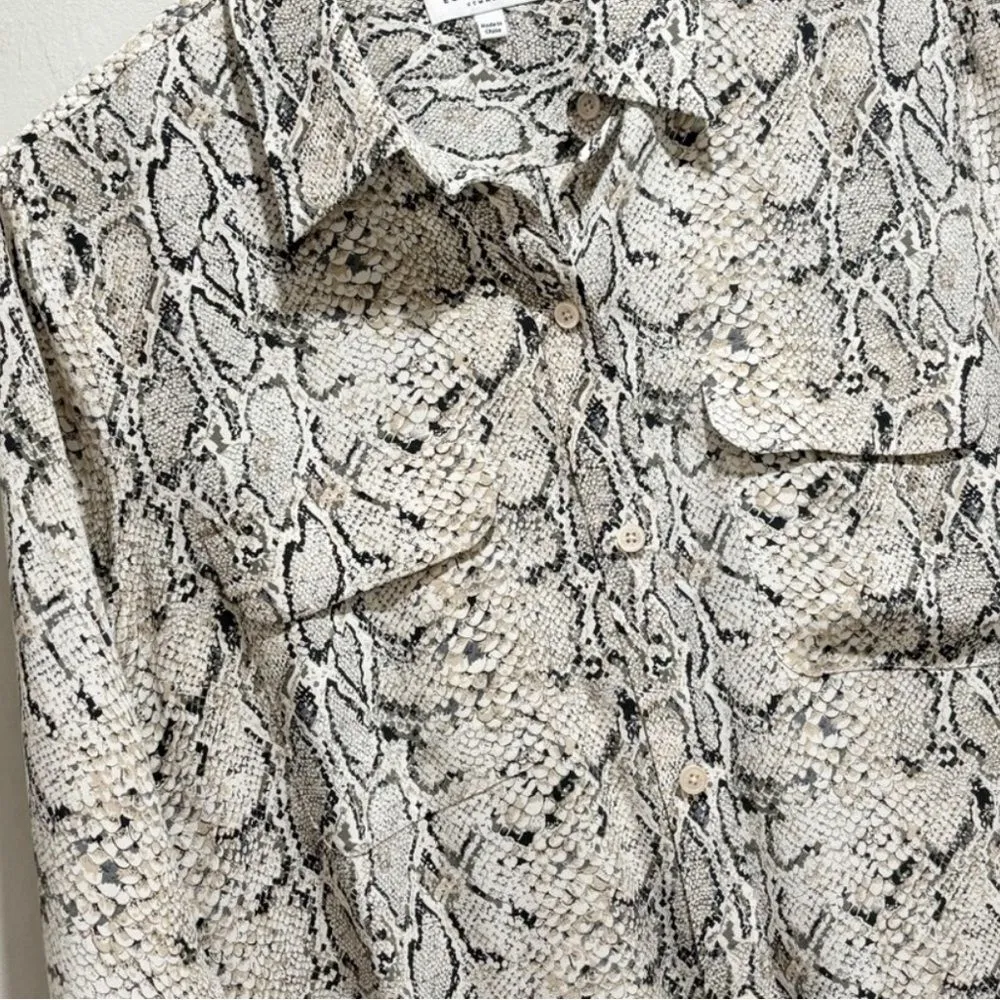 EQUIPMENT FEMME Silk Python Print Top small - Image 4