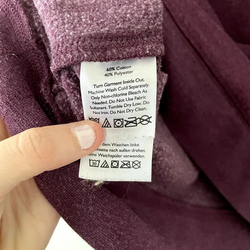 Eddie Bauer plum purple pink crewneck fleece sweater classic casual style cotton - Image 5