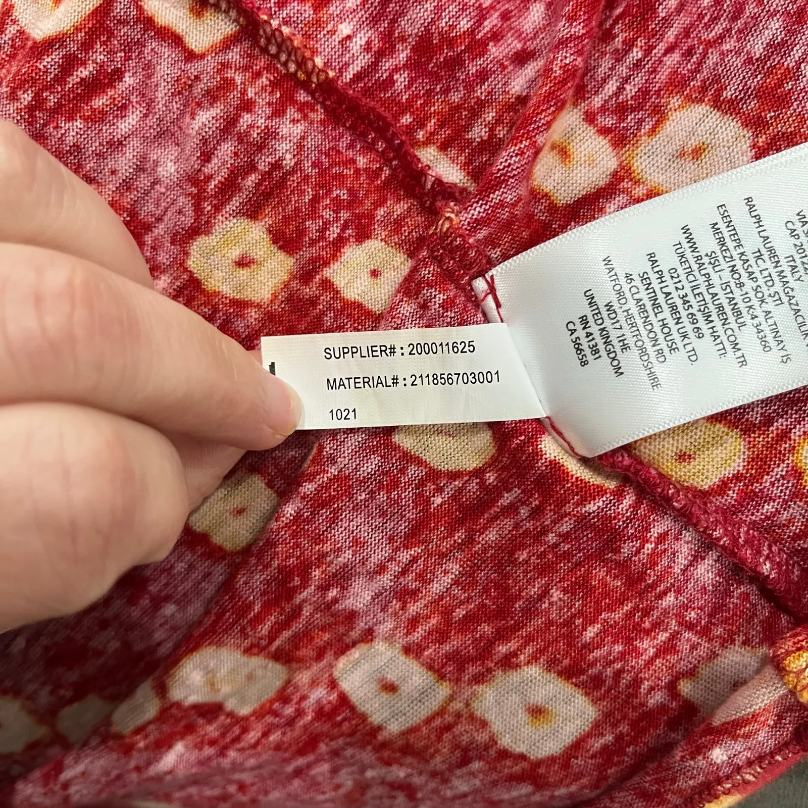 Polo Denim & Supply Linen Red T Shirt Faux Wrap Dress Size M - Image 8