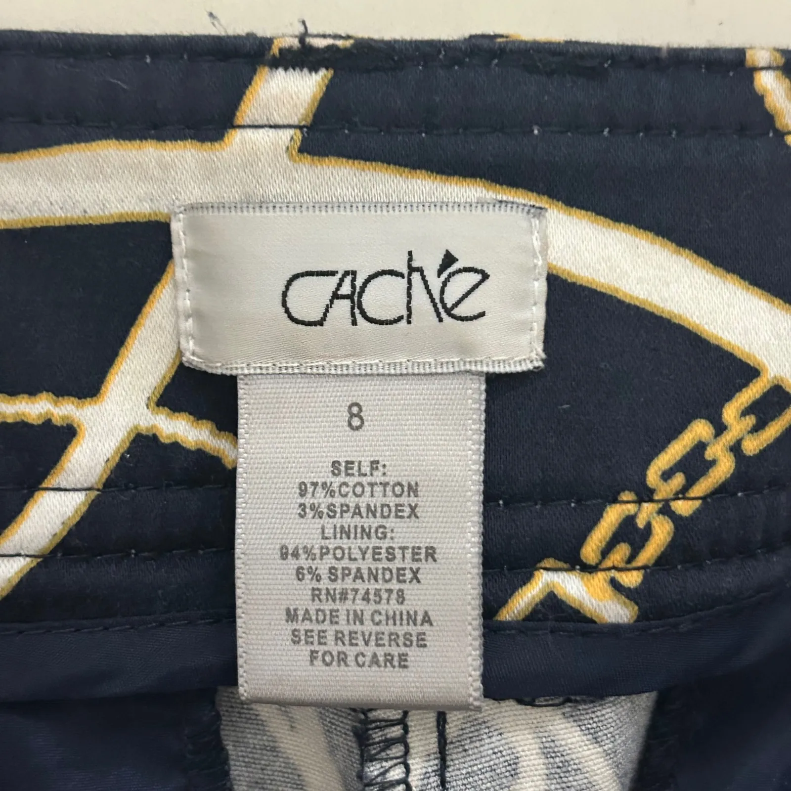 VTG Cache Sz 8 Equestrian Chain Print Straight Leg Pants Women - Image 3