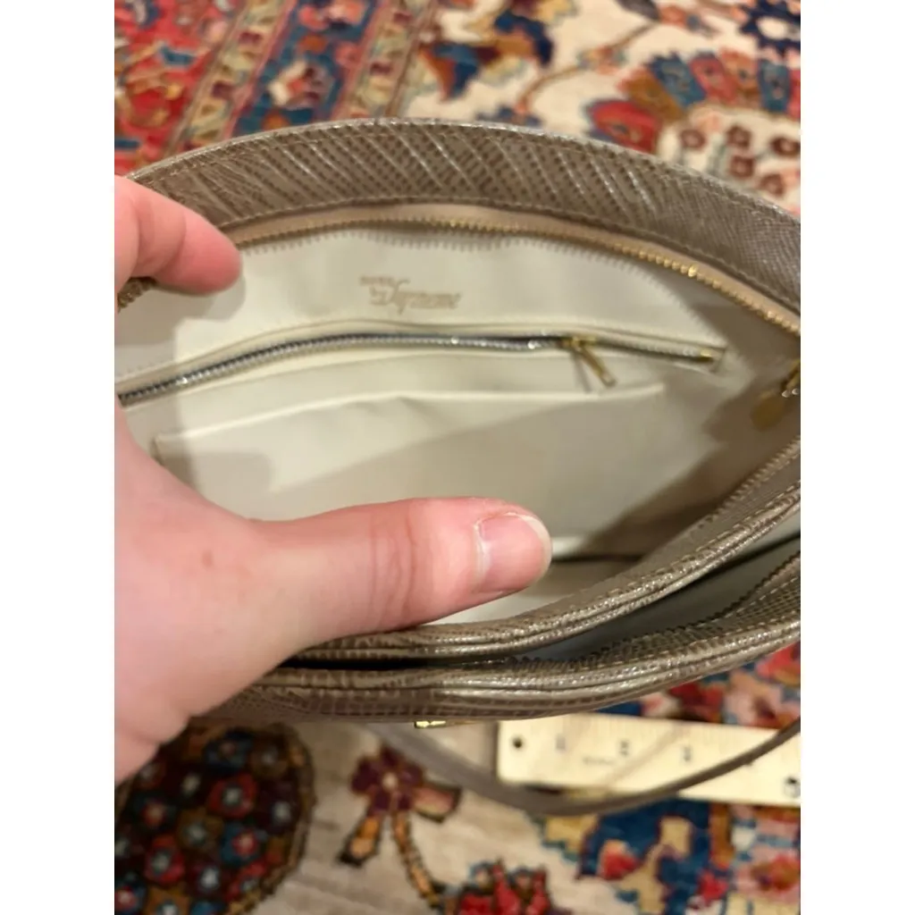 Vintage Bags by Supreme Patchwork Genuine Snakeskin Python Shoulder Bag 70s 80s Brown - Image 9