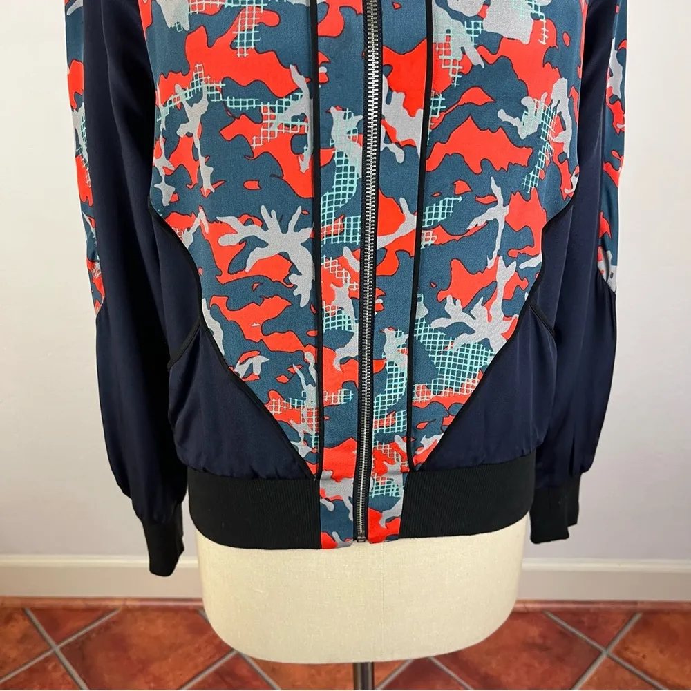 Rebecca Minkoff Silk Camo Bomber Jacket - Image 4