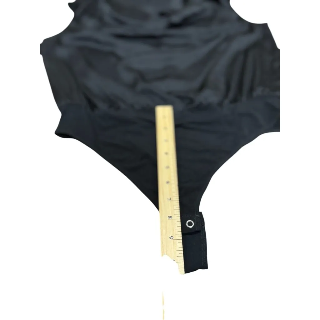 Express Womens L Top Black Sleeveless Cowl Neck Bodysuit Top Snap Closure Comfy - Image 9