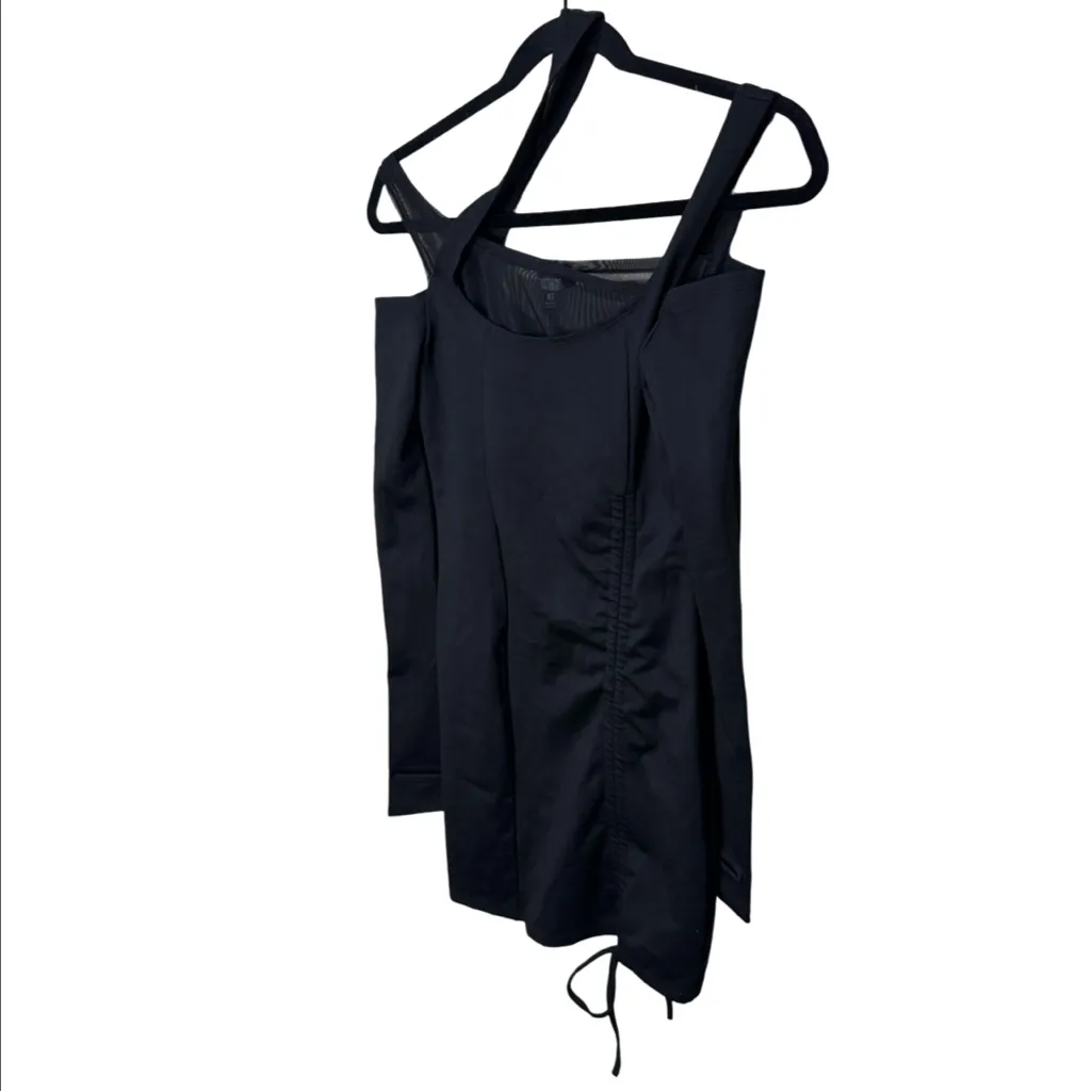 POSTER GIRL Cut Out Mesh Long Sleeve Mini Dress - Black XS - Image 4