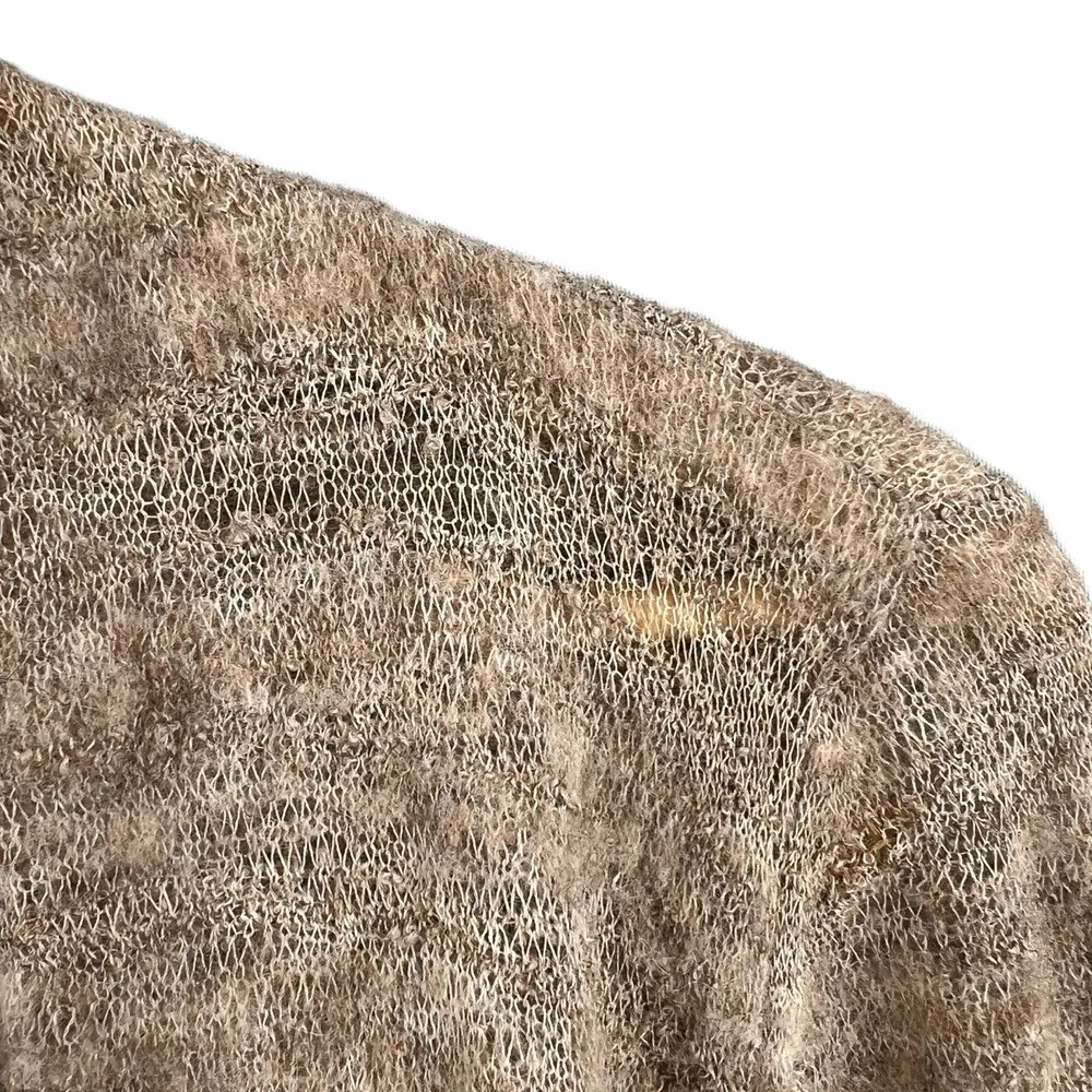 Eileen Fisher Cardigan Sweater Taupe Draped Hem Baby Alpaca Wool Blend Small - Image 3