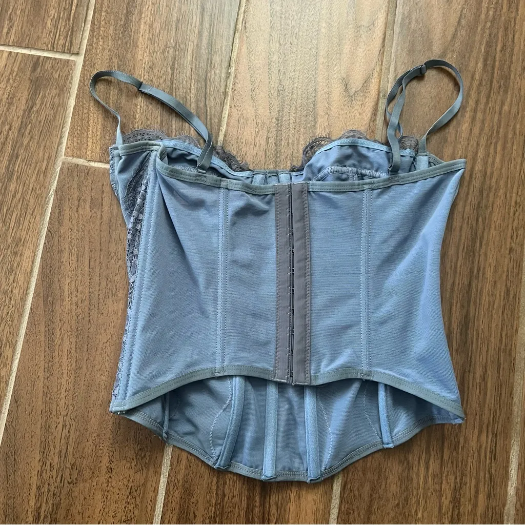 Urban Outfitters Out From Under Lace Bustier Corset Top Blue Large - Image 3