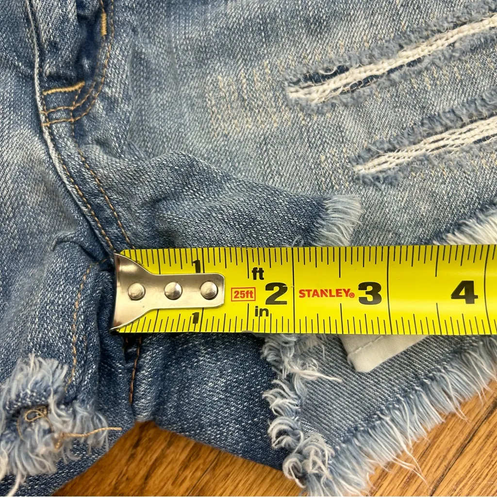 AMERICAN EAGLE Hi-Rise Festival Destroyed Cut Off Denim Jean Shorts Size 6 - Image 11