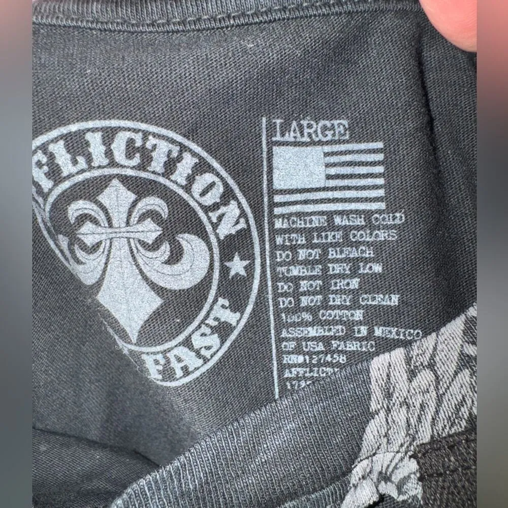 AFFLICTION Age of Winter Short Sleeve Tee Size L New with Tag MSRP $58 SOO - Image 7