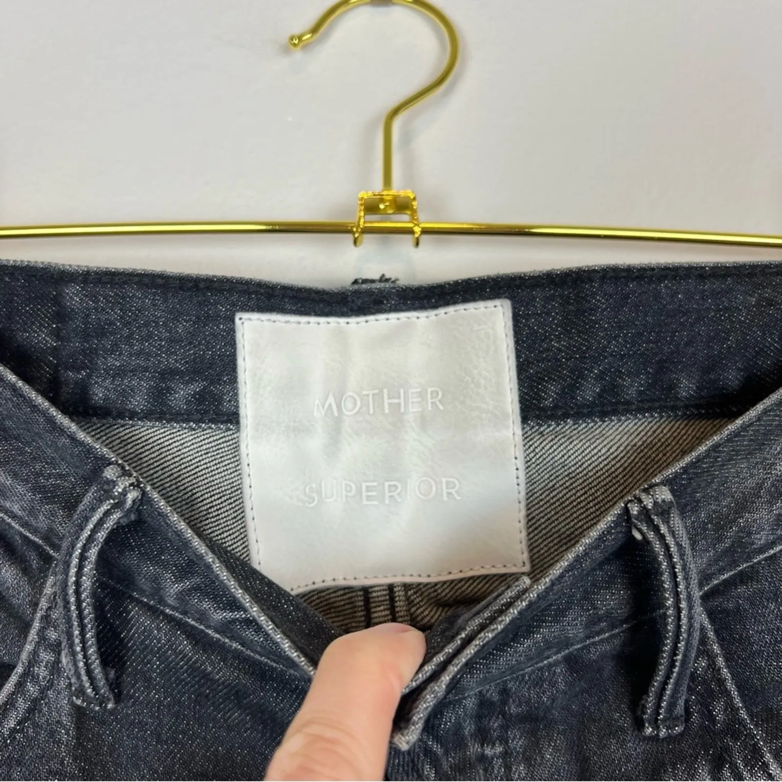 Mother Superior The‎ Saint Chew Gray Straight Leg Cropped Raw Hem Jeans Size 25 - Image 9