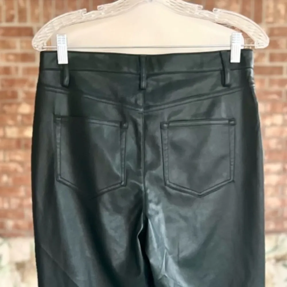 Calvin Klein Pants Faux Leather Hunter Straight Leg Green 4 Trendy Ankle Date - Image 8