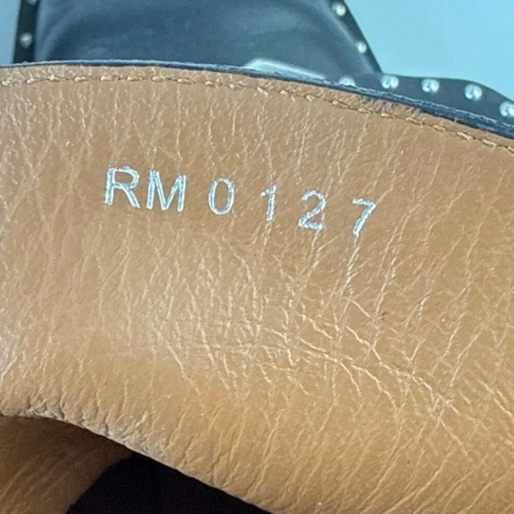 Givenchy Women's Black Leather Studded Buckle Pointed Toe Ankle Boots Size 7.5 - Image 6