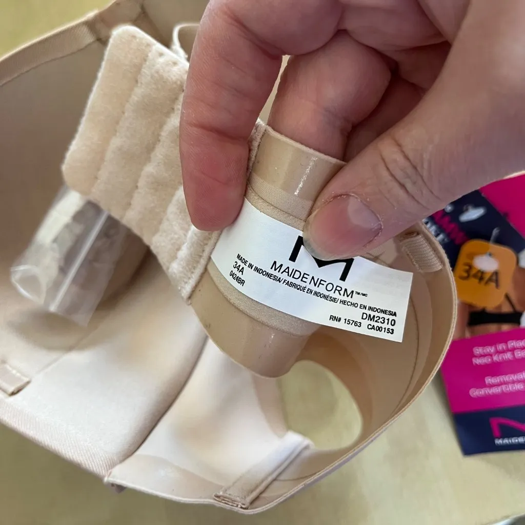 Maidenform 34A Beige Dreamwire Strapless Multiway No Poke Bra - Image 5