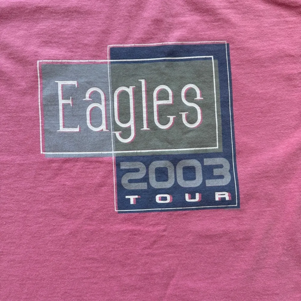 Vintage Y2K 2003 Eagles Tour Short Sleeve Concert Pink T - Image 5