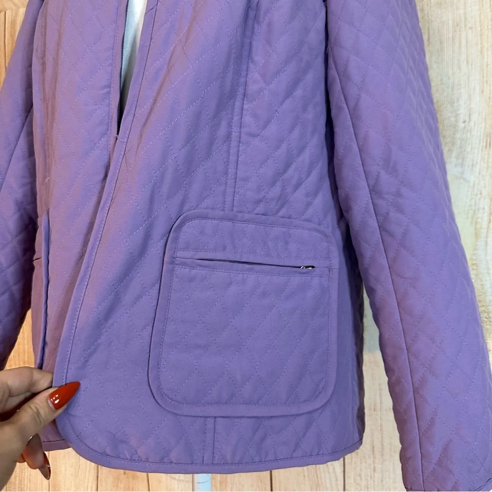 JM Collection Cozy Warm Lavender Purple Quilted Jacket - Image 6