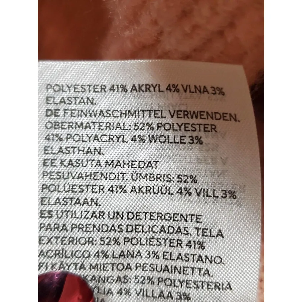 H&M Women Beige Knit Polyester Long Raglan Sleeve Scoop Neck Sweater Size Medium - Image 11