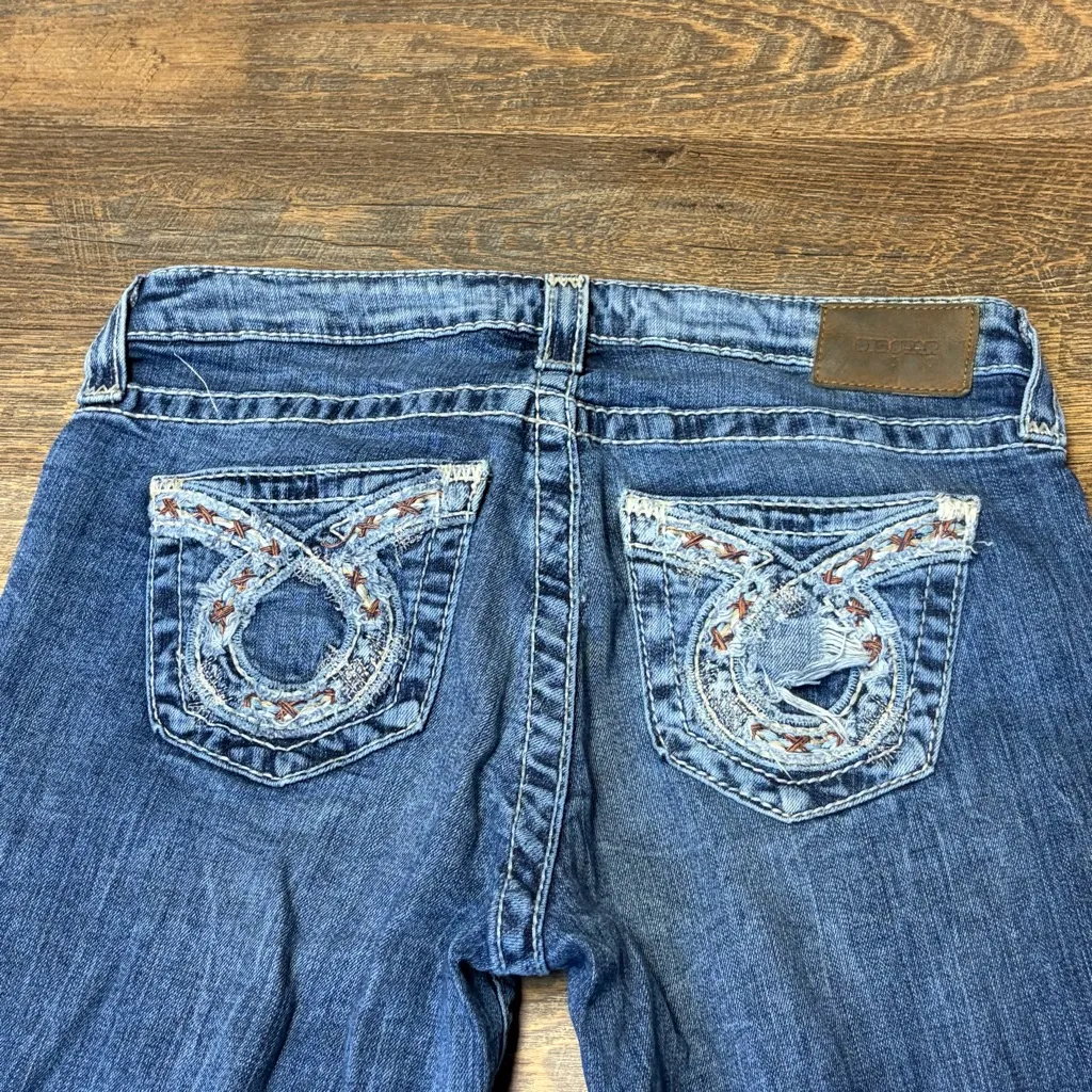 Big Star Maddie Boot Womens 28R Denim Thick Stitch Jeans Embroidered Western - Image 3