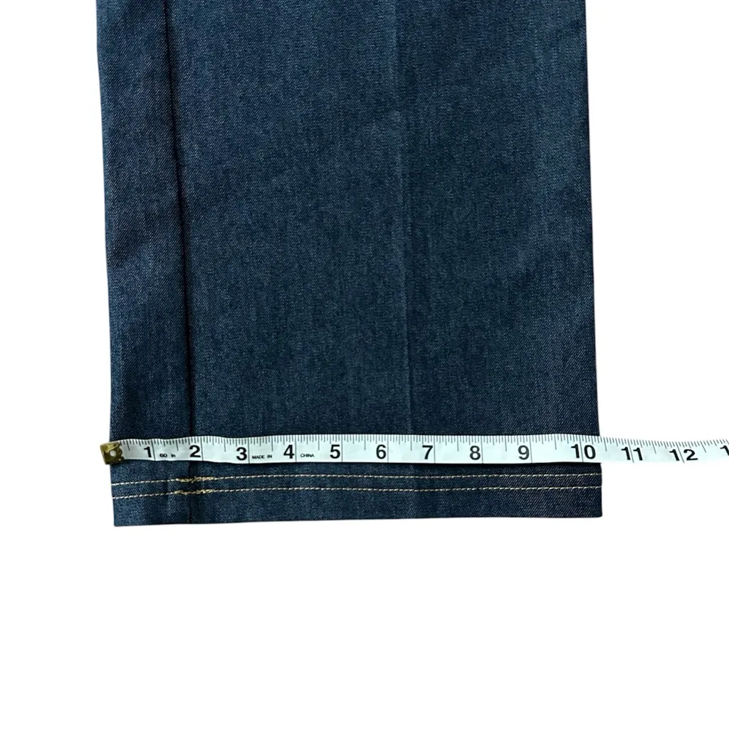 Zara High Rise Wide Leg Trouser Style Jeans Dark Wash Denim Size Small - Image 8