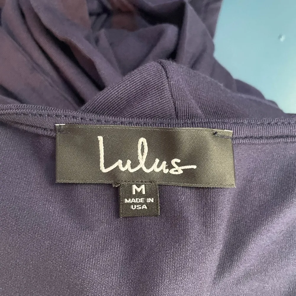 NWT Lulus Garden District Wrap Maxi Dress in‎ Navy Blue Size Medium - Image 6