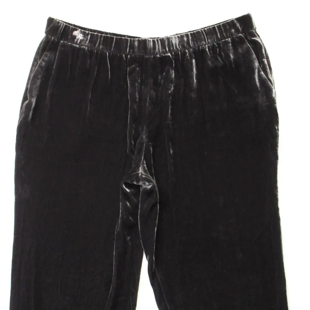 NWT Eileen Fisher Ankle Length Pant in Charcoal Velvet Tapered Pull-on Pants XL - Image 2