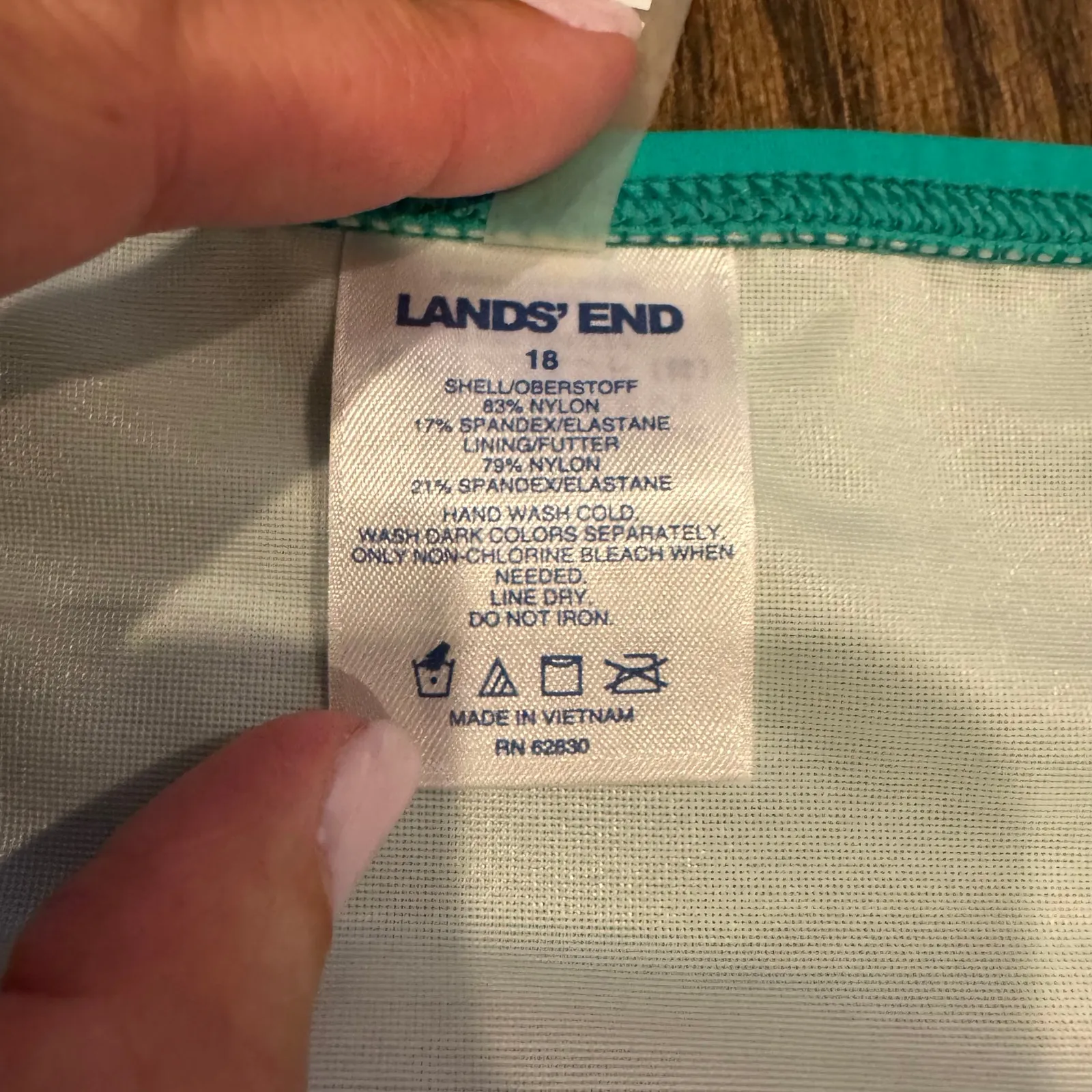 Lands End Womens Teal Green Swim Skirt Attached Brief Suit Bottom Plus Size 18 - Image 7