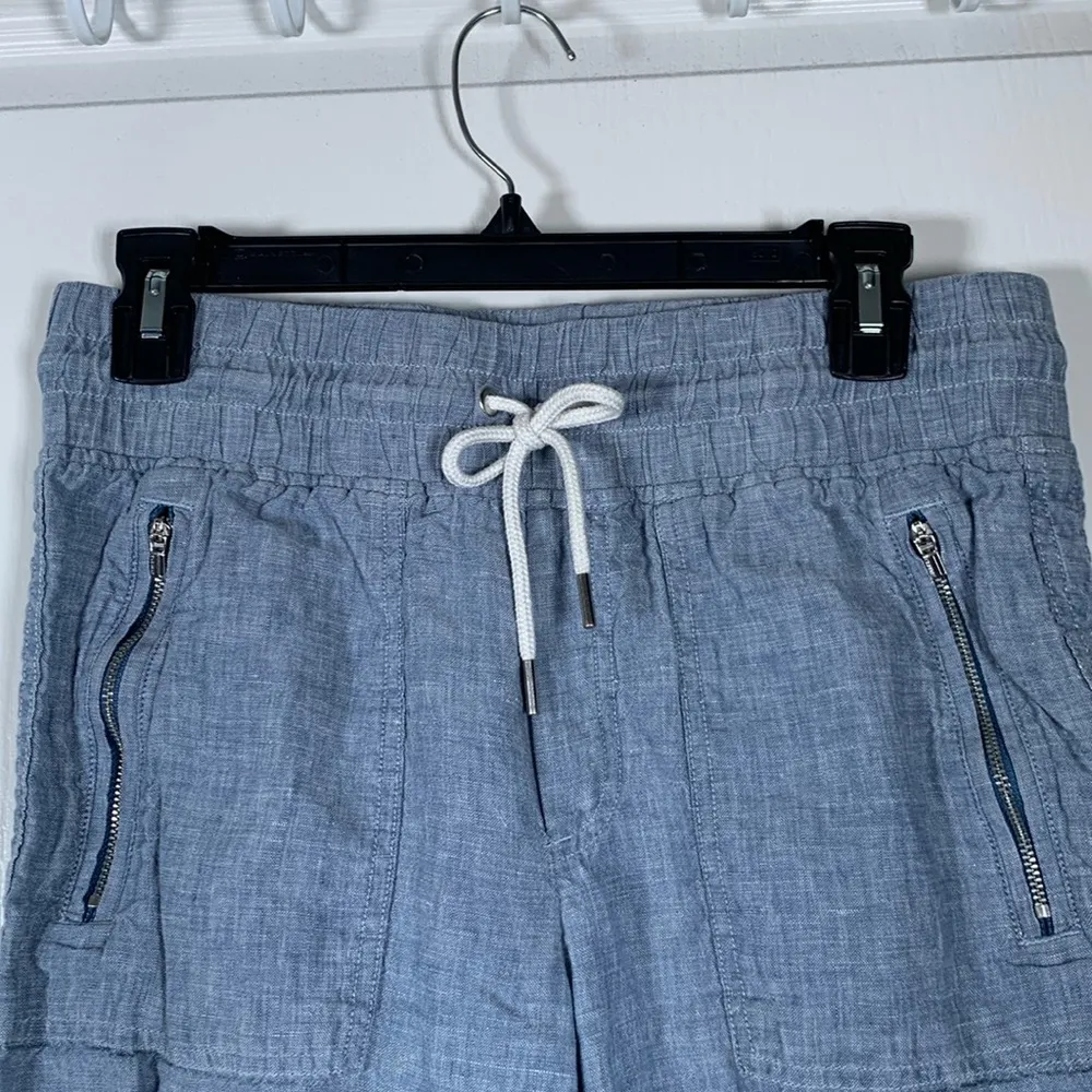 Athleta Blue Denim Linen Pants Size Large #DS-1681 - Image 2
