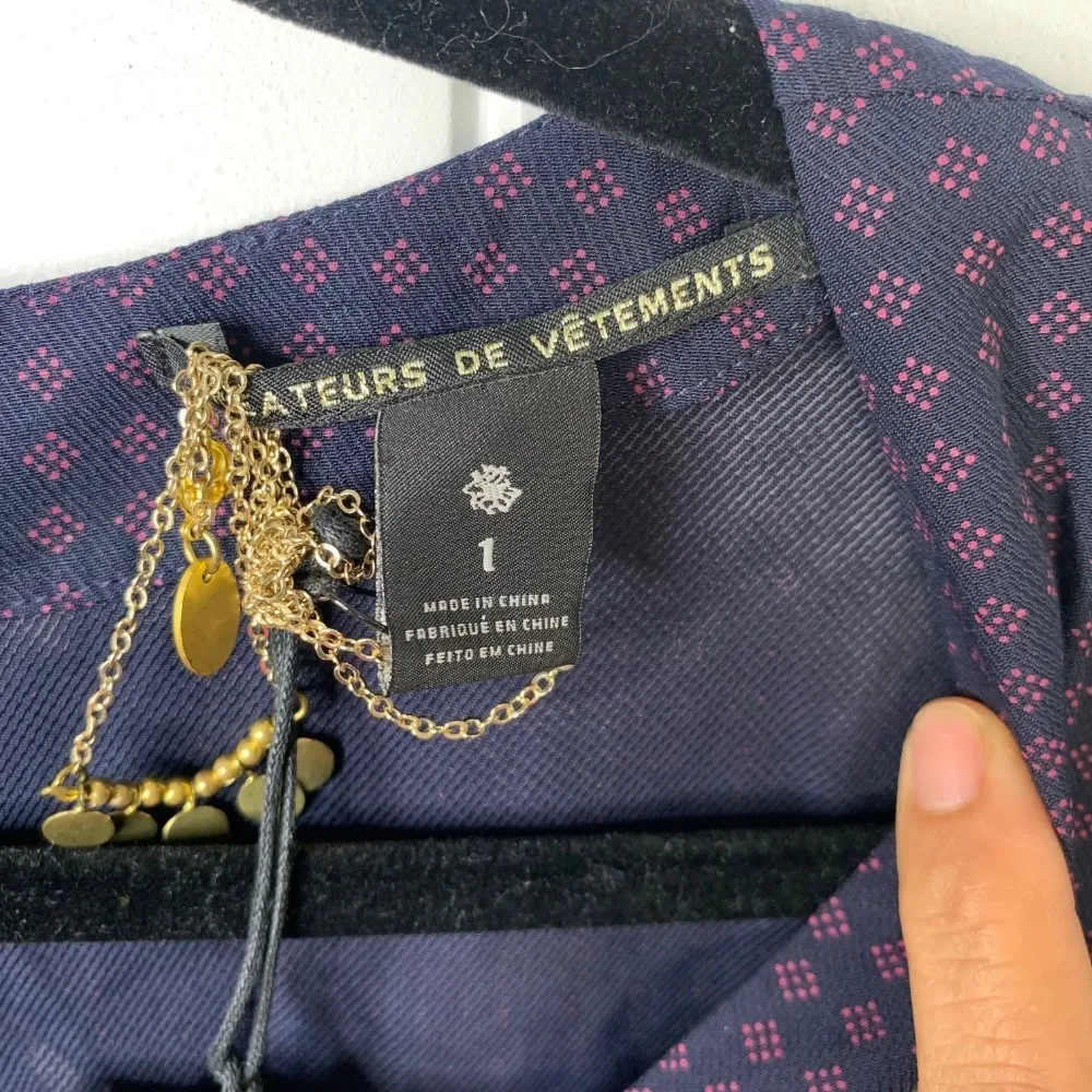 Scotch & Soda Jumpsuit Short sleeves Career polka dot navy size 4 US minimalist - Image 6