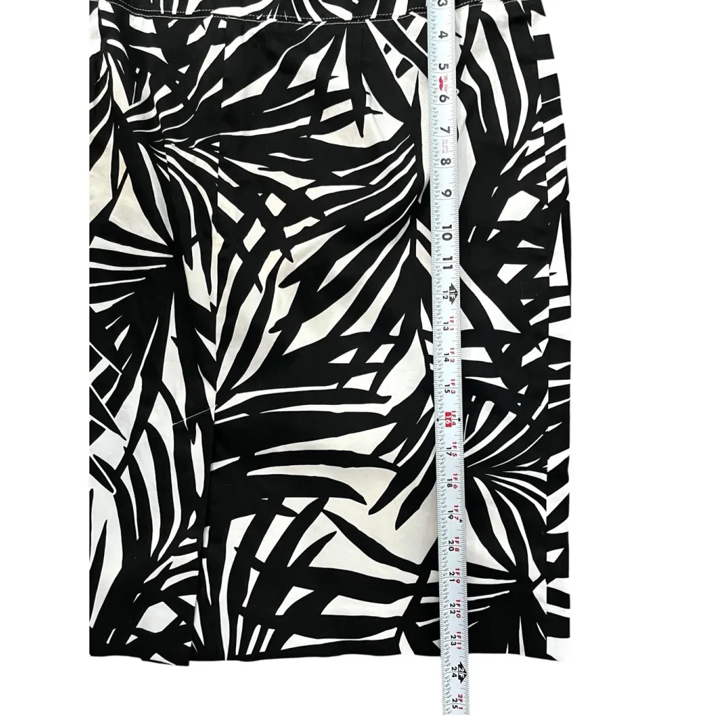 Alfani Pencil Black White‎ Midi Zip Slit Skirt Size 14 Modern Business Casual - Image 6