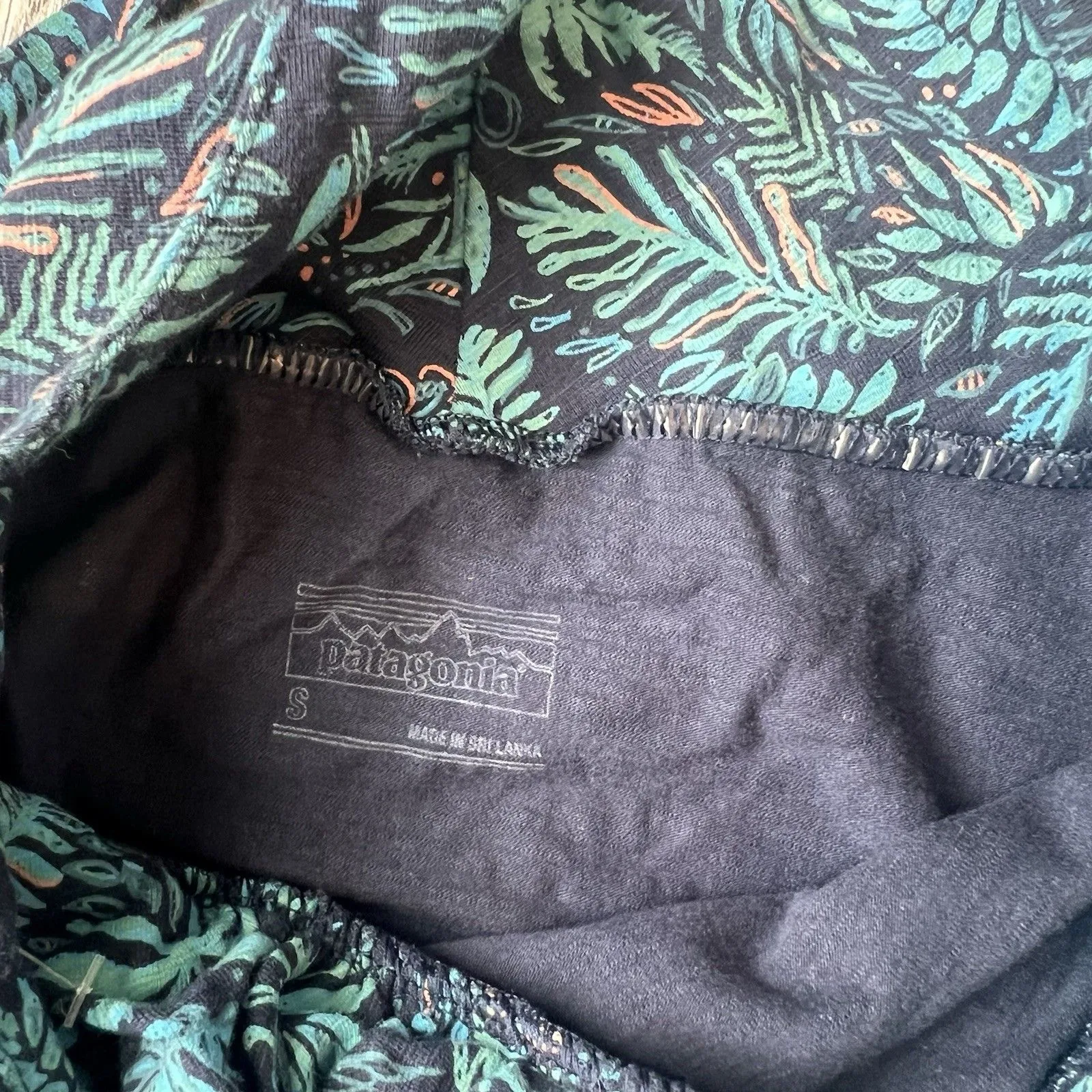 PATAGONIA Womens Nature Forest Amber Dawn Jersey Dress Cross Back Sz Small #14 - Image 6