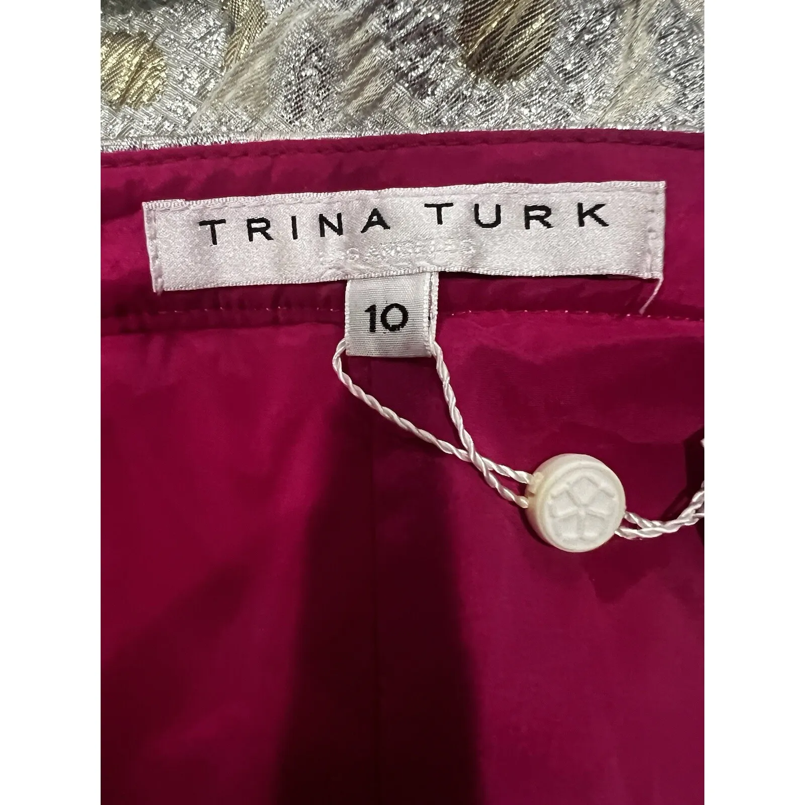 Trina Turk  Pants Size 10 Pull On Side Zip NWT Event Vacation Mob Wife Old Money - Image 7