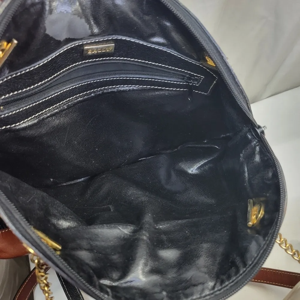 Bally leather shoulder bag made in Italy Blue - Image 4