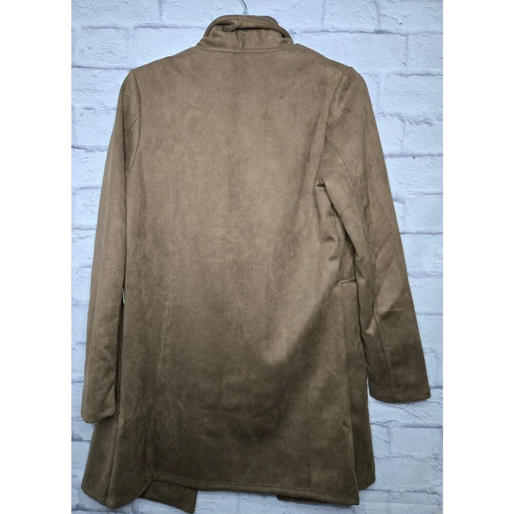 NWT Haute Monde brown Faux suede blazer coat size Small. - Image 4