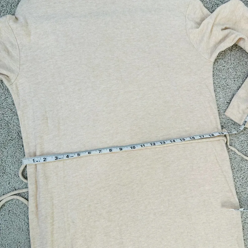 Vince Belted Cotton-blend Midi Turtleneck Sweater Dress In Neutral - Image 9