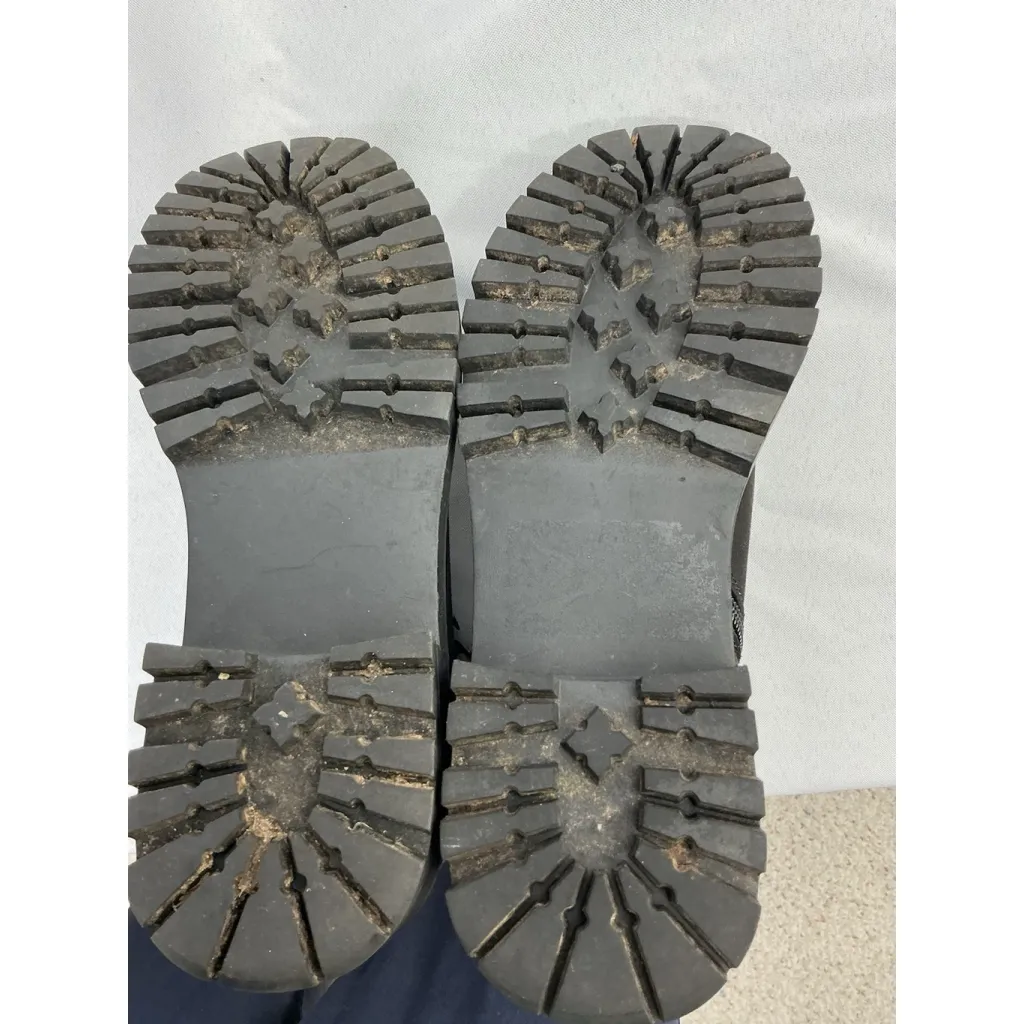 Womans Cliffy By White Mountain Maximal Combat Ankle Boots 7 M Black Lace Up Zip - Image 9