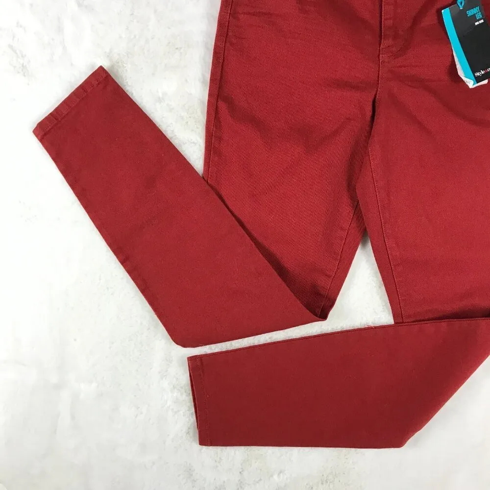 STYLE & CO Women's Slit Knee Red Skinny Jeans NWT Size 4 - Image 8