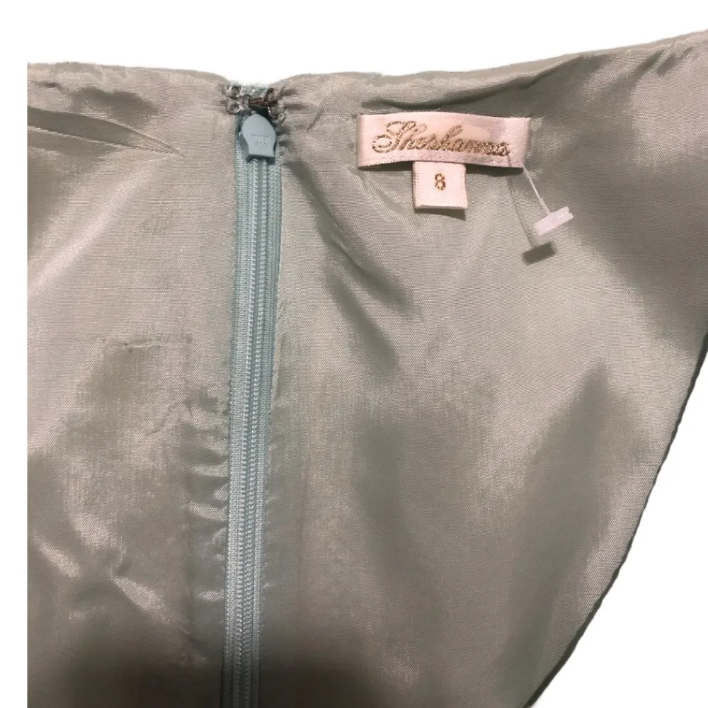 Shoshana Cocktail Sleeveless Evening Dress Mint & Gold Size 8 - Image 6