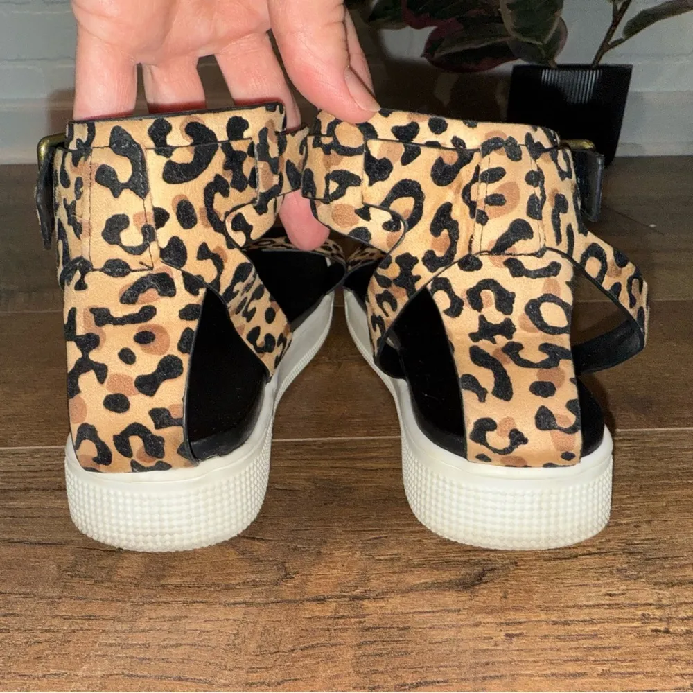 Mia Leopard Print Ankle Strap Women's Sandals - Image 5