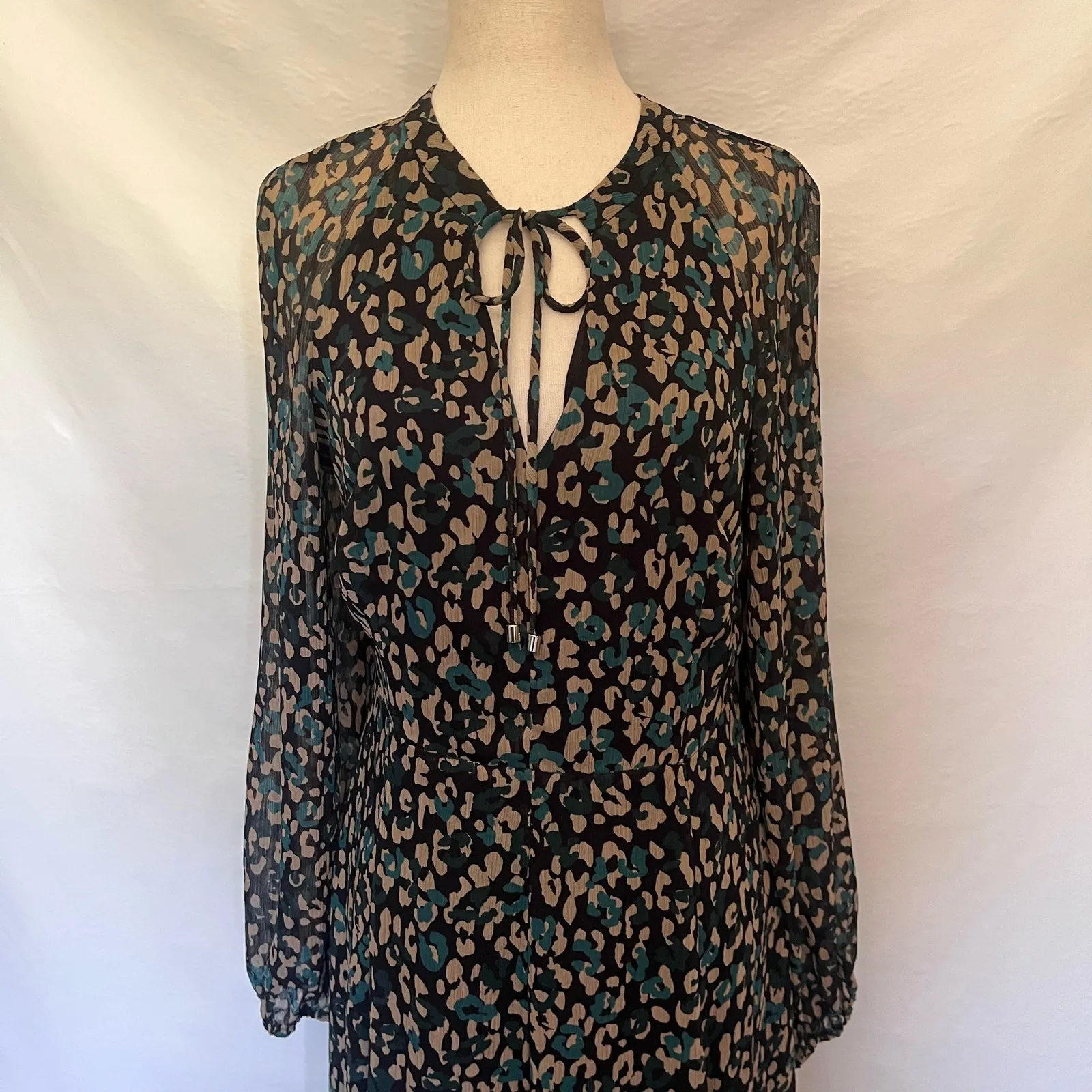 Tommy Hilfiger Maxi Boho Dress 6 Cottagecore Indie Prairie Sheer Ditsy Floral - Image 2