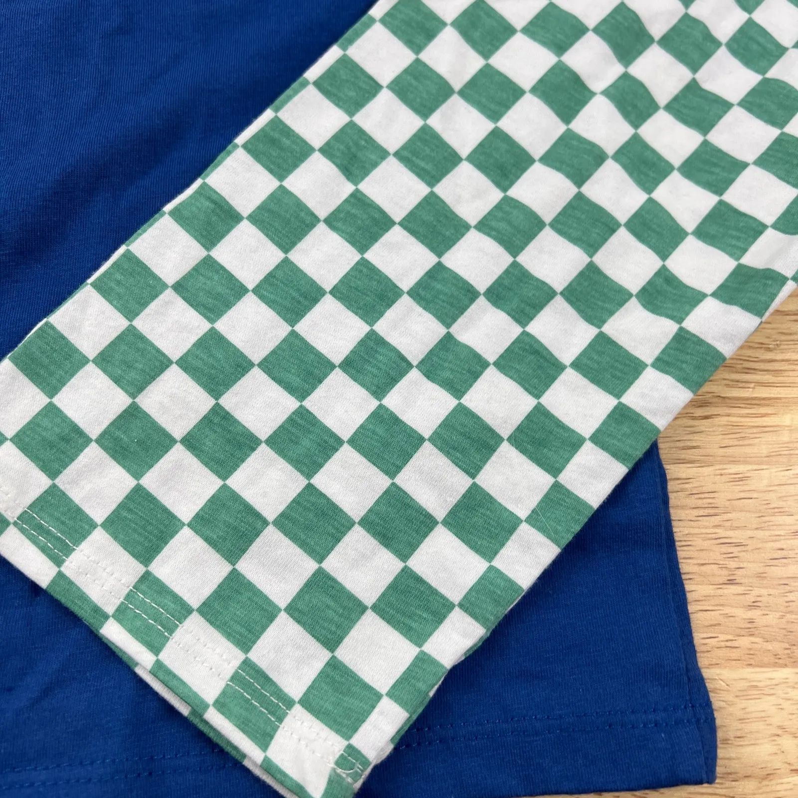 Rugrat's Women's Blue Checkered Reptar Long Sleeve Graphic T - Image 6