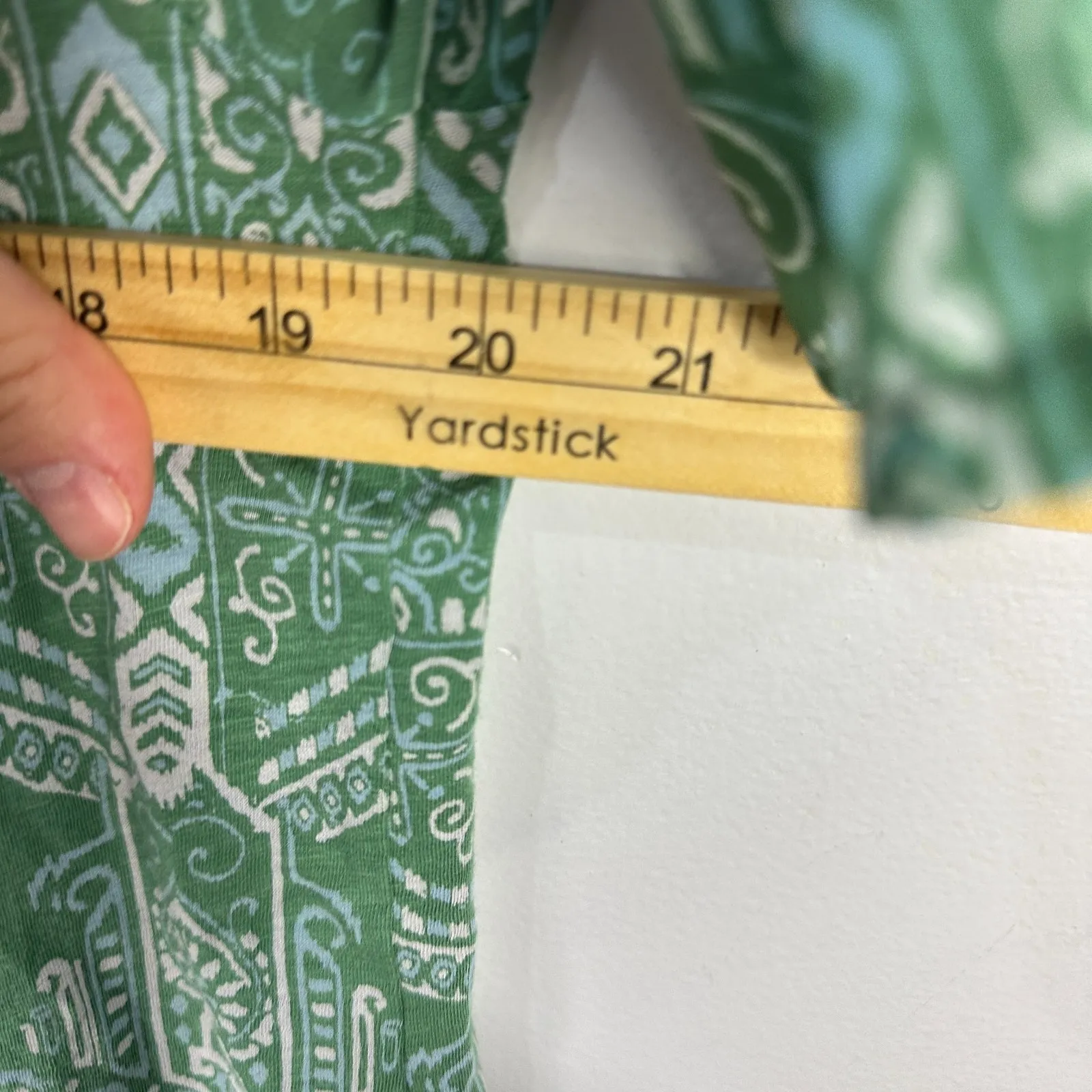 Lucky Brand Short Sleeve Top Womens Large Green Boho Indie Folk Whimsical - Image 7