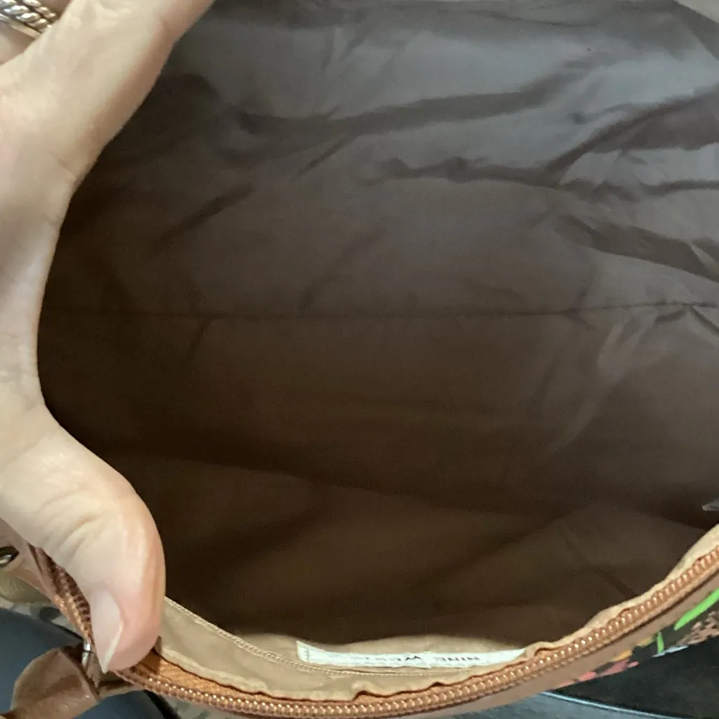 Nine West  Multicolor Floral Satchel with Tan Handles - Image 7