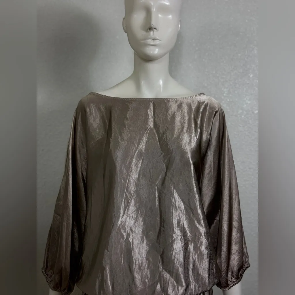 RACHEL ROY Elegant Women's Satin gold / Champagne color Romper Size Large - Image 6