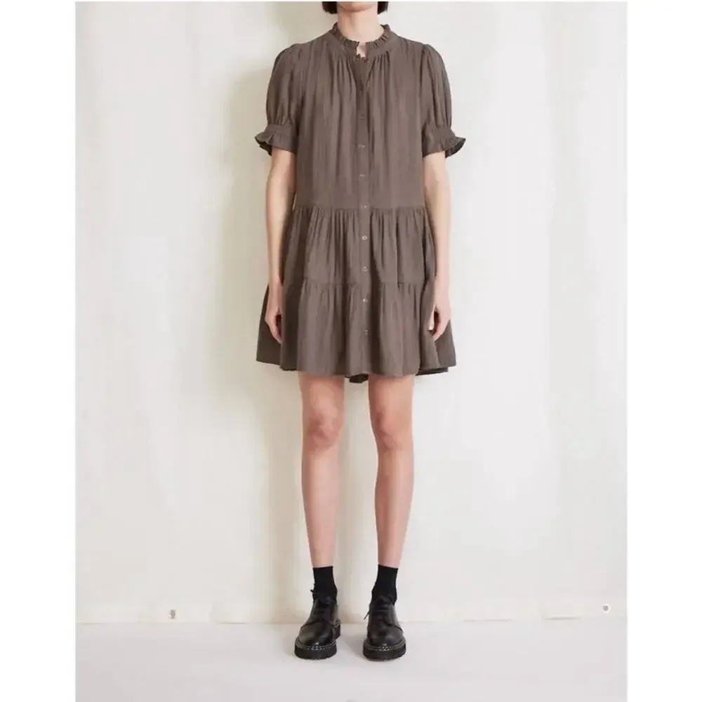 APIECE APART Las Alturas Mini‎ Dress in Morel Brown size Small - Image 11